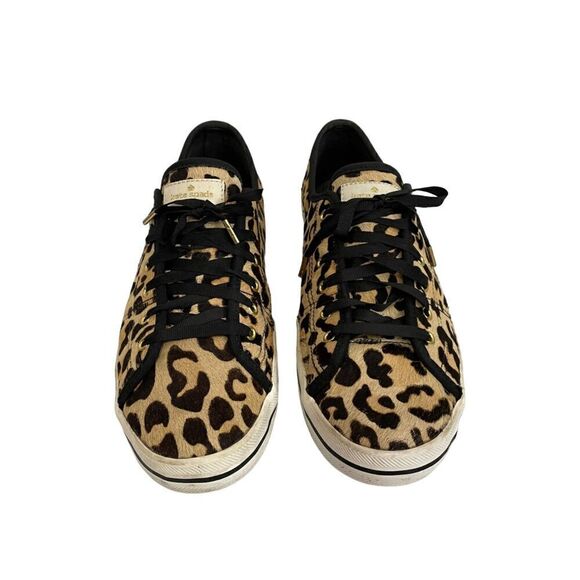 Kate Spade x Keds Calf Hair Leopard Kickstart Lace Up Sneakers Size 9 - Picture 4 of 11